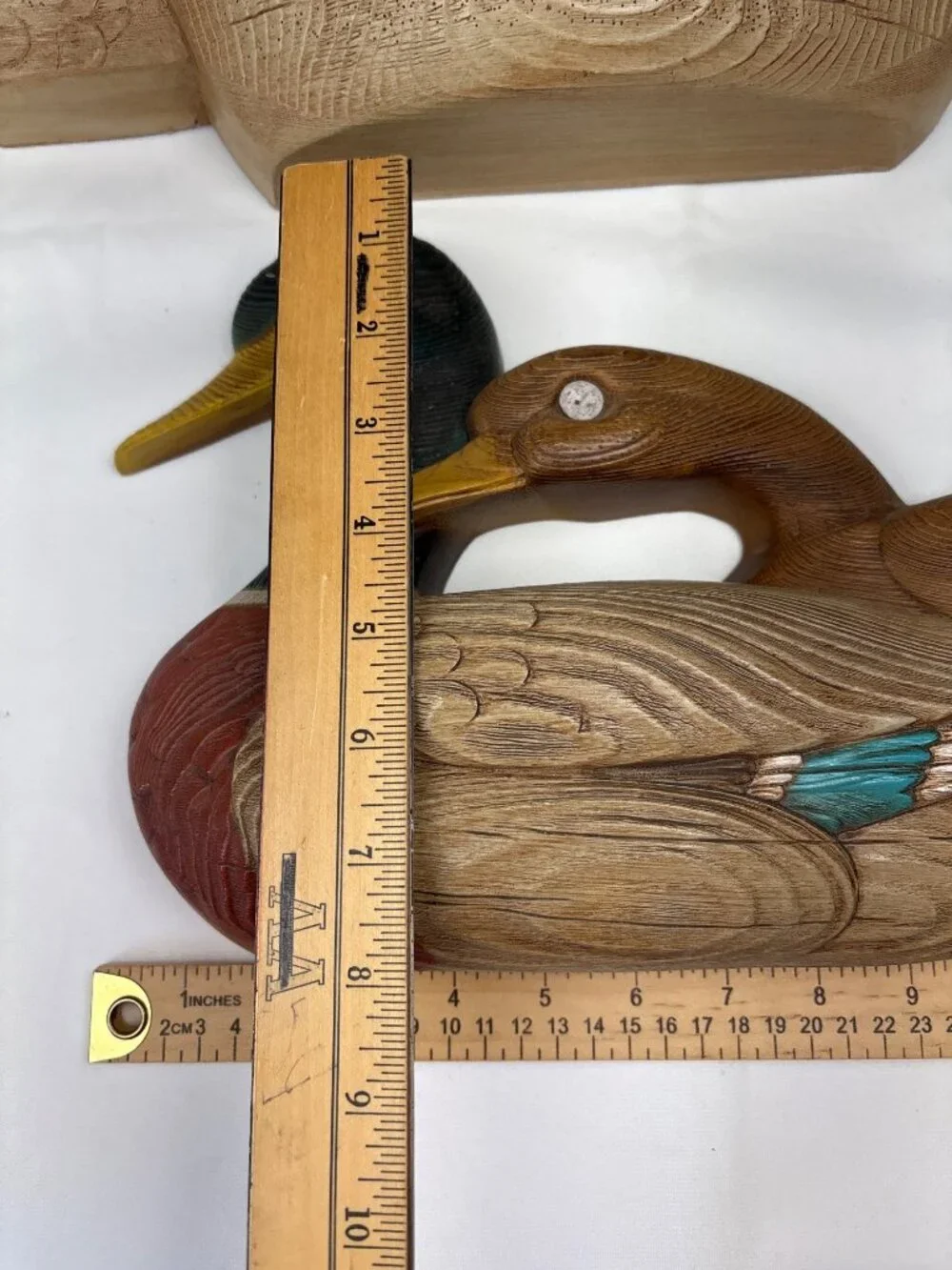 Burwood Resin Mallard Duck Wall Hanging Decor Pair Vtg